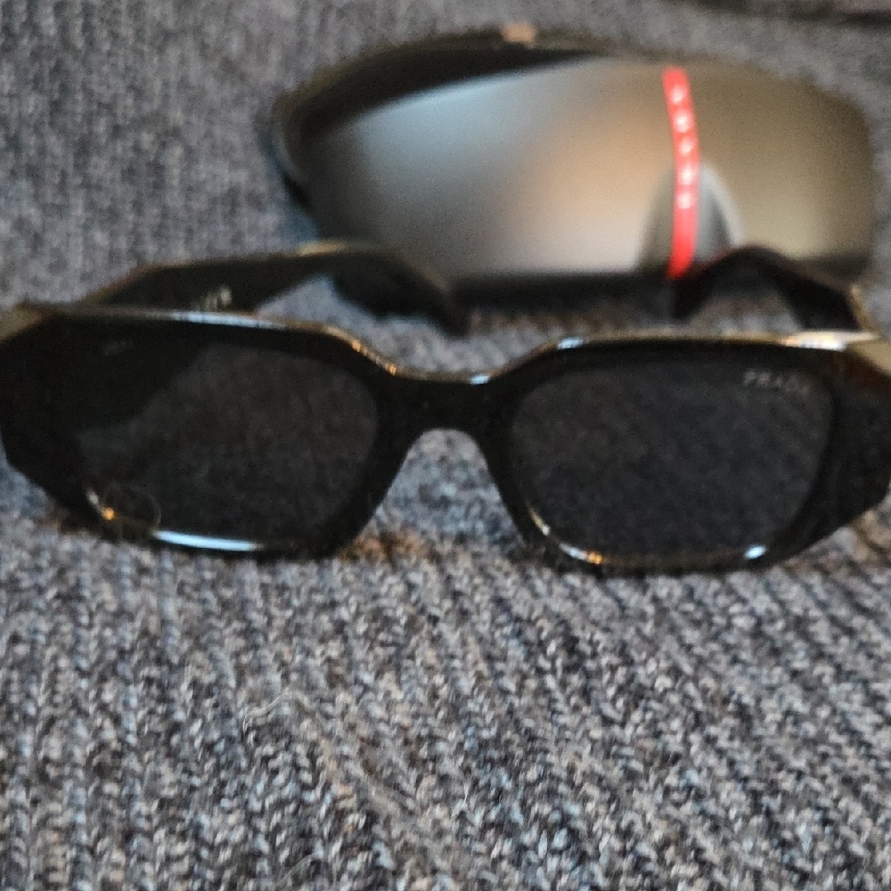 Prada Black Rectangular Sunglasses - image 6